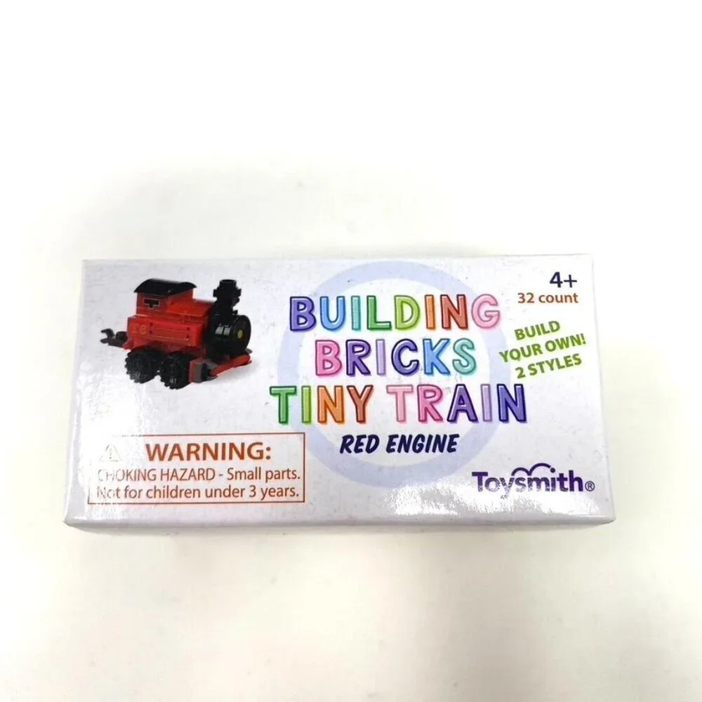 Toysmith Mini Building Bricks Tiny Train Red Engine 32 Count Ages 4+